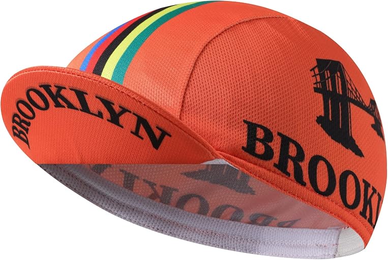 Orange Rainbow Stripe Cycling Cap