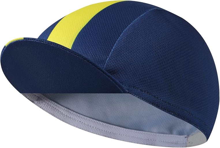 BikingBros Navy Yellow Stripe cycling cap