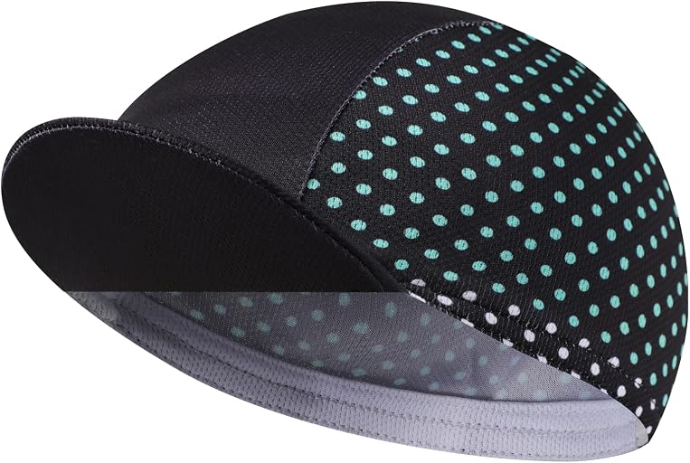 BikingBros Black Teal Dots cycling cap, main view