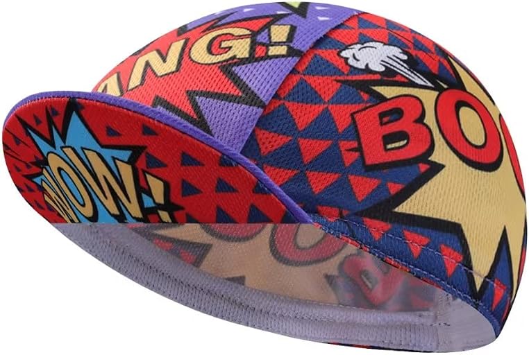 Red Blue Comic Bursts Cycling Cap