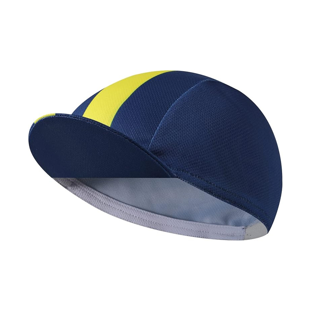 BikingBros Navy Yellow Stripe cycling cap