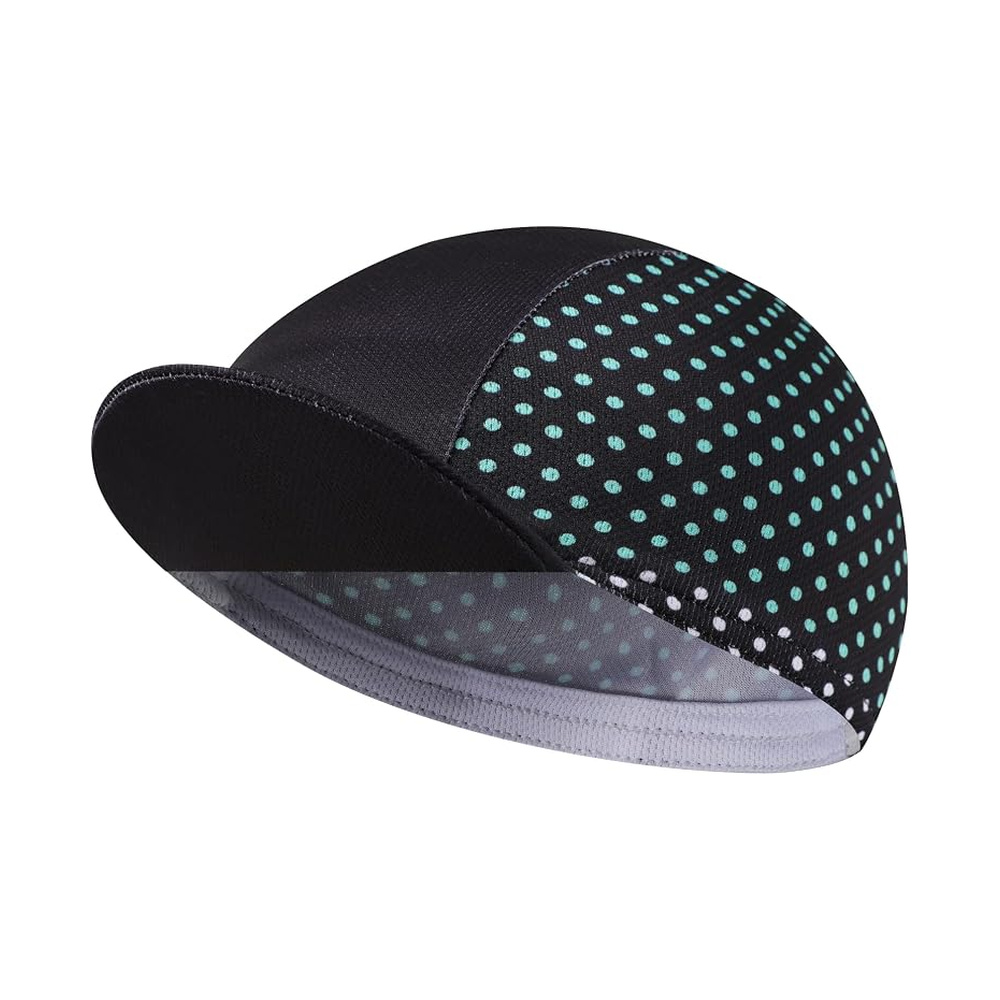 BikingBros Black Teal Dots cycling cap, main view