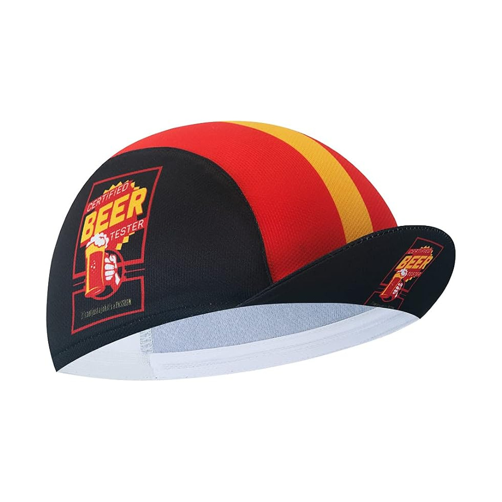 BikingBros Red Black Beer Tester cycling cap, main view